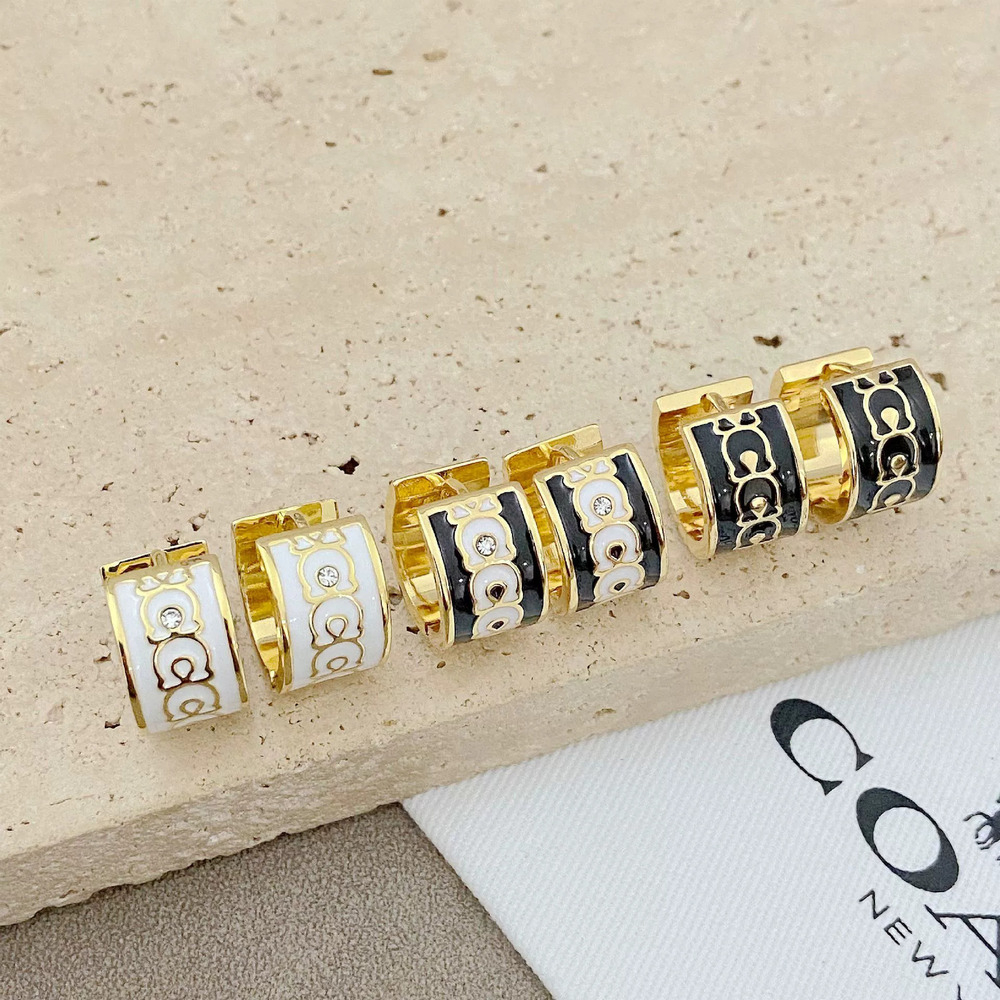 Coach Enamel Inlaid Crystal Earrings